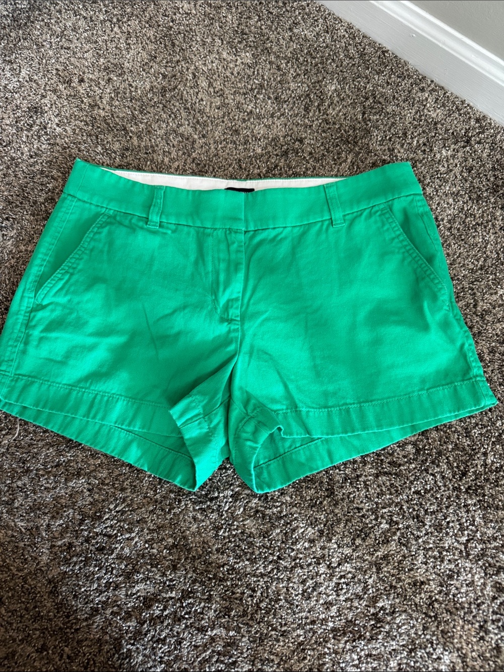 J. Crew Bright Emerald Green 5 inch classic chino Cotton Shorts